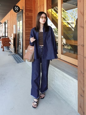 「アイテム（サンダル）」を使った、あいりさん（レディース・157cm・20代）の秋コーディネート