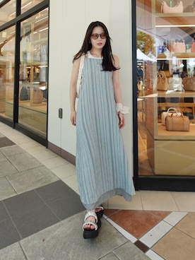 「アイテム（ワンピース）」を使った、あいりさん（レディース・157cm）の夏コーディネート
