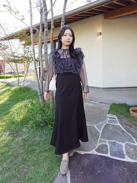 「アイテム（ドレス）」を使った、あいりさん（レディース・157cm）の秋コーディネート