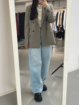 「アイテム（ローファー）」を使った、あいりさん（レディース・157cm）の夏コーディネート