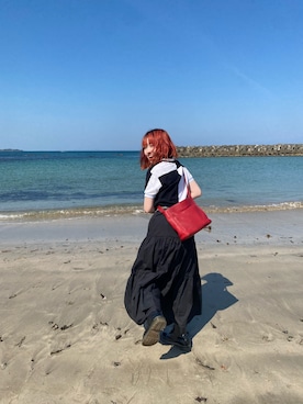 「海」｜「アイテム（ブーツ）」を使った、honoさん（レディース・159cm）の春コーディネート