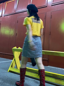 「H&M（エイチ・アンド・エム）のアイテム（ハンチング/ベレー帽）」を使った、honoさん（レディース・159cm）の秋コーディネート