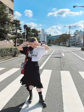 「ARIES(アリーズ)のアイテム」を使った、honoさん(レディース・159cm)の秋コーディネート