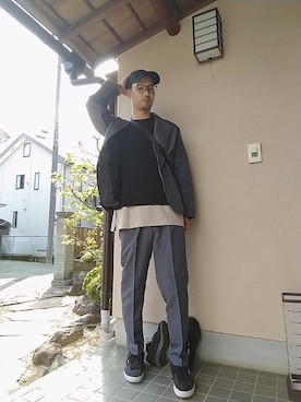 「SITRY（シトリー）のアイテム（セットアップ）」を使った、としぼーさん（メンズ・178cm）の秋コーディネート