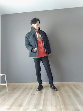 「classicalelf（クラシカルエルフ）のアイテム（ブルゾン）」を使った、としぼーさん（メンズ・178cm）の冬コーディネート