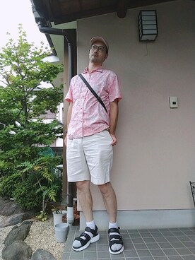 「Lazar（ラザル）のアイテム（トップス）」を使った、としぼーさん（メンズ・178cm）の夏コーディネート