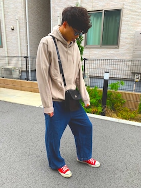 「CIAOPANIC（チャオパニック）のアイテム（サングラス、ブラック系）」を使った、shotaさん（メンズ・178cm）の秋コーディネート