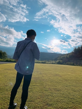 「URBAN RESEARCH（アーバンリサーチ）のアイテム（シャツ/ブラウス、パープル系）」を使った、shotaさん（メンズ・178cm）の夏コーディネート