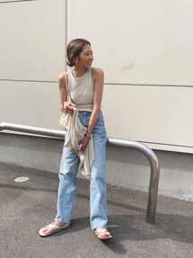 デニムパンツ kayo様 callautia ジーンズ デニム デニムパンツ サイドギャザーデニム