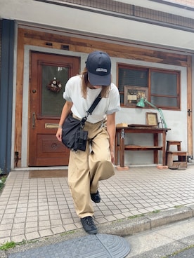 「Onitsuka Tiger（オニツカタイガー）のMEXICO 66 / メキシコ 66（スニーカー、ブラック系）」を使った、kayoさん（レディース・164cm）の夏コーディネート