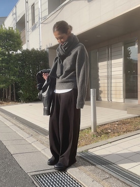 「アイテム（スリッポン）」を使った、kayoさん（レディース・164cm）の冬コーディネート