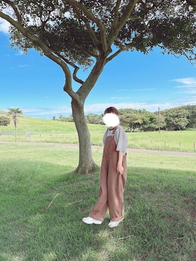 「アイテム（つなぎ/オールインワン）」を使った、haruさん（レディース・154cm）の秋コーディネート