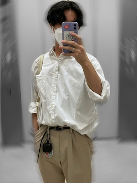 「パールアクセ」｜「アイテム（アナログ腕時計）」を使った、riさん（メンズ・168cm）の秋コーディネート