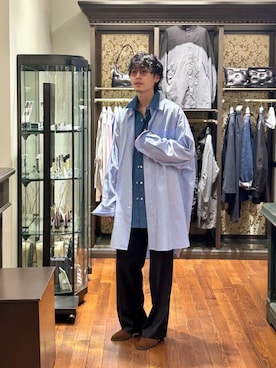 「URBAN RESEARCH（アーバンリサーチ）の『別注』Le Yucca’s×URBAN RESEARCH　YEB2 LOAFER SUEDE（ローファー）」を使った、ノリ　カワハラさん（メンズ・178cm）の秋コーディネート