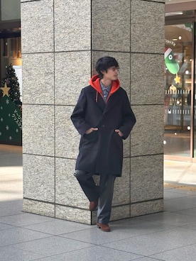 「URBAN RESEARCH（アーバンリサーチ）の『別注』Le Yucca’s×URBAN RESEARCH　YEB2 LOAFER SUEDE（ローファー）」を使った、ノリ　カワハラさん（メンズ・178cm）の秋コーディネート
