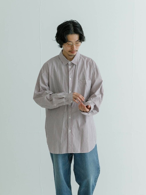 ATON GIZA STRIPE WASHED SHIRTS（シャツ/ブラウス）｜ATON
