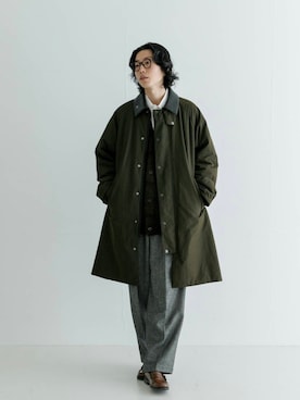 「アイテム（ステンカラーコート）」を使った、ノリ　カワハラさん（メンズ・178cm）の秋コーディネート