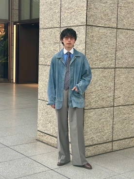 「アイテム（カバーオール）」を使った、ノリ　カワハラさん（メンズ・178cm）の秋コーディネート