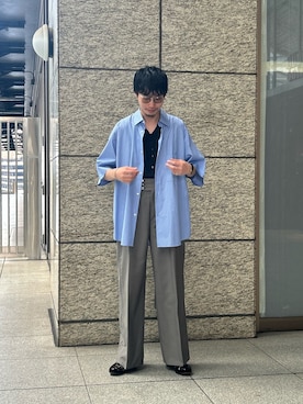 「URBAN RESEARCH（アーバンリサーチ）のTHOMAS MASON SHORT-SLEEVE OVER SHIRTS（シャツ/ブラウス、その他）」を使った、ノリ　カワハラさん（メンズ・178cm）の夏コーディネート