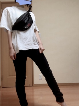 「HEART MARKET（ハートマーケット）のアイテム（デニムパンツ、ブラック系）」を使った、ゆうさん（レディース・153cm）の夏コーディネート
