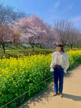 「KANGOL（カンゴール）のアイテム（帽子）」を使った、ウメトラマンさん（レディース・155cm）の春コーディネート