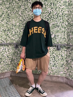 「通勤穿搭」｜「アイテム（カーゴパンツ）」を使った、Y3i8Nさん（メンズ・178cm）の夏コーディネート