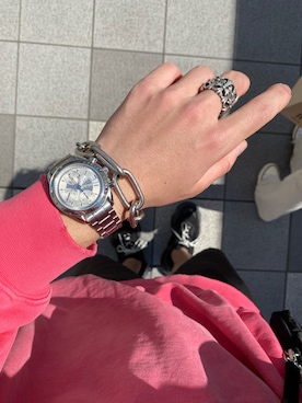 「RAF SIMONS（ラフシモンズ）のアイテム（アクセサリー）」を使った、フジさん（メンズ・175cm）の春コーディネート