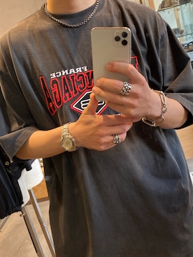 「RAF SIMONS（ラフシモンズ）のアイテム（アクセサリー）」を使った、フジさん（メンズ・175cm）の春コーディネート
