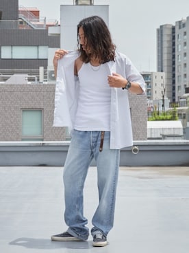 「SunKu（サンク）のSunKu/サンク  チェーンブレスレット（ブレスレット、シルバー系）」を使った、naotoさん（メンズ・171cm）の秋コーディネート
