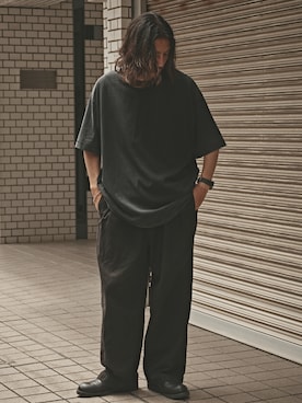 「United Athle（ユナイテッドアスレ）の【United Athle】ミディアムウエイト 4.7オンス レギュラーフィット 半袖 Tシャツ メンズ オーバーサイズ シンプル カラバリ豊富（Tシャツ/カットソー）」を使った、naotoさん（メンズ・172cm・40代）の夏コーディネート