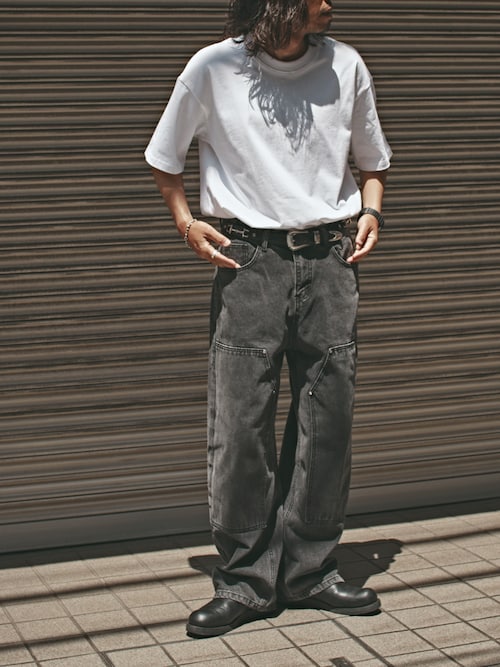 ALL RUNS ジーンズ ヴィンテージ 加工 ダブルニー ペインターデニム