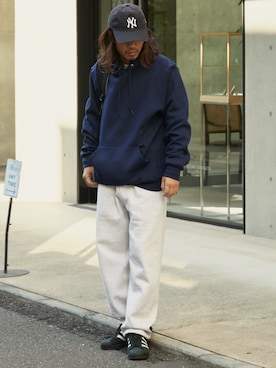 「アイテム（スウェットパンツ）」を使った、naotoさん（メンズ・172cm・40代）の冬コーディネート