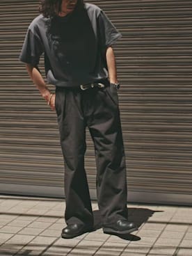 「GILDAN（ギルダン）のGILDAN/ギルダン 5.3oz プレミアムコットン 半袖無地Tシャツ 2026年春夏（Tシャツ/カットソー、ブラック系）」を使った、naotoさん（メンズ・172cm）の春コーディネート