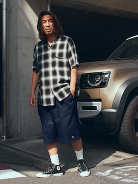 「アイテム（チノパンツ）」を使った、naotoさん（メンズ・172cm）の夏コーディネート