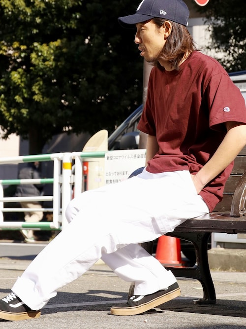 Champion/チャンピオン コットン ワッペン Tシャツ 無地T トップス