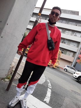 「PRO CLUB （プロクラブ）のアイテム（スウェット）」を使った、MASASHI from RIOTさん（メンズ・176cm）の秋コーディネート