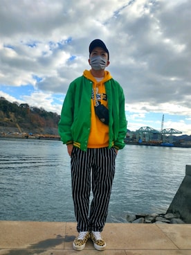 「no brand（ノーブランド）のアイテム（その他アウター）」を使った、MASASHI from RIOTさん（メンズ・176cm）の冬コーディネート