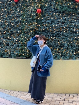 「アイテム（デニムスカート、グレー系）」を使った、竹🎋さん（レディース・155cm）の冬コーディネート