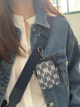 「MLB（メジャーリーグベースボール）のアイテム（ショルダーバッグ）」を使った、Kamane..さん（レディース・158cm）の夏コーディネート