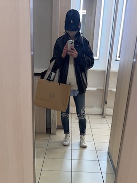 「アイテム（ブルゾン）」を使った、のんさん（レディース・158cm）の秋コーディネート