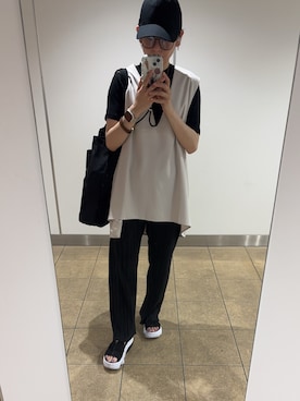 「earth music&ecology（アースミュージックアンドエコロジー）のアイテム」を使った、のんさん（レディース・158cm）の夏コーディネート