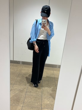 「アイテム（タンクトップ）」を使った、のんさん（レディース・158cm）の夏コーディネート