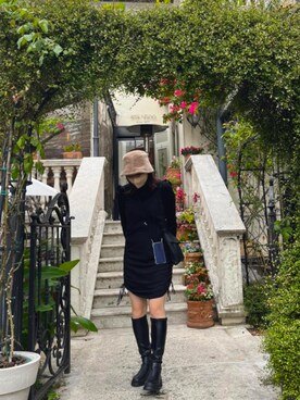 「M_（エムアンダーバー）のアイテム（ワンピース）」を使った、kanaさん（レディース・165cm）の冬コーディネート