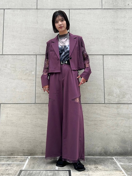 接触冷感/ポイントレースキリカエワイドパンツ(HARE)（その他パンツ