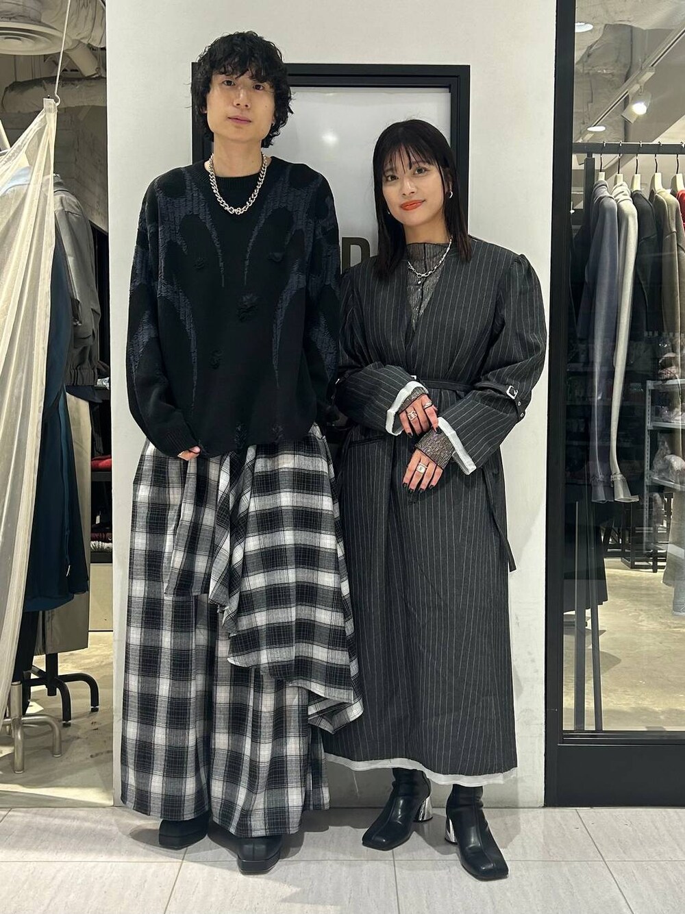 UNDERGROUND MODE】チェックレイヤードパンツ(HARE)を使ったレディース