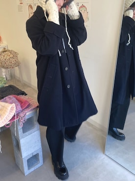 「アイテム（ステンカラーコート）」を使った、yumさん（レディース・163cm）の秋コーディネート