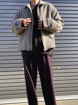 「STUDIOUS（ステュディオス）のアイテム（ブルゾン）」を使った、らっきーさん（メンズ・176cm）の冬コーディネート