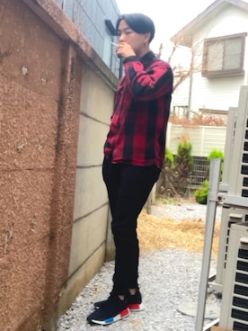 「Gramicci（グラミチ）のアイテム（スウェットパンツ）」を使った、tks[汚部屋]さん（メンズ・168cm）の春コーディネート