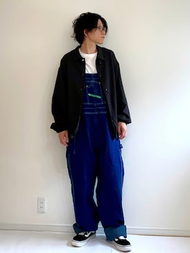 「コーチジャケット」｜「アイテム（サロペット/オーバーオール）」を使った、adgjmさん（メンズ・177cm）の秋コーディネート