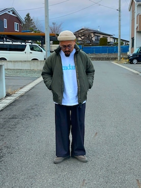 「アイテム（ダウンジャケット/コート）」を使った、TOKUさん（メンズ・167cm）の秋コーディネート